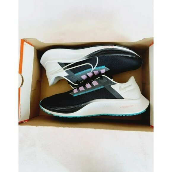 13 MEN\'S NIKE AIR ZOOM PEGASUS 38 BLACK SILVER RUNNING SNEAKERS CW7356-003 main image 5
